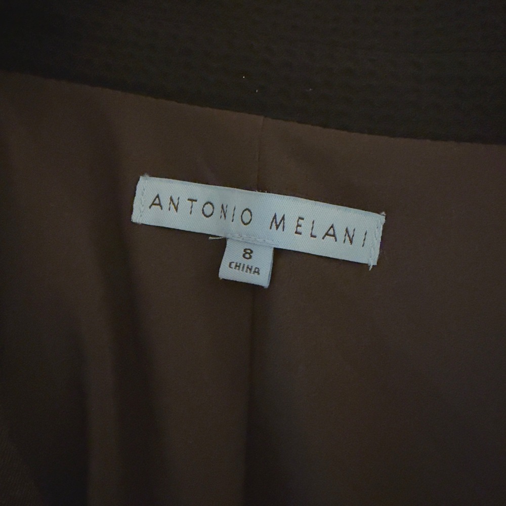 Antonio Melani Brown Tailored Blazer Jacket Contrast Collar Nipped Waist Long 8 - Picture 5 of 10